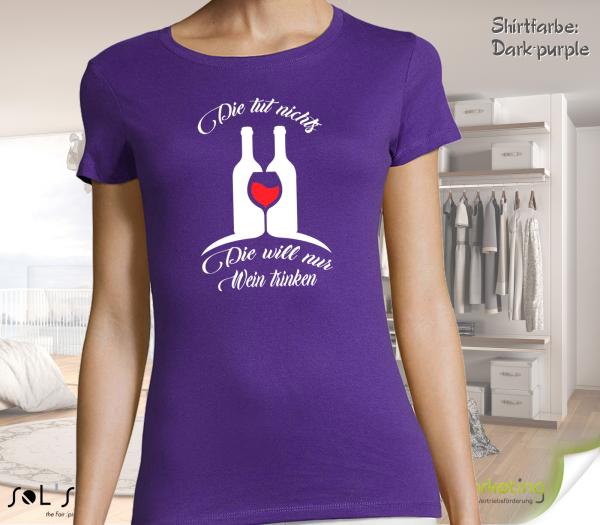 Damen T- Shirt für den Weinabend in 24 Farben