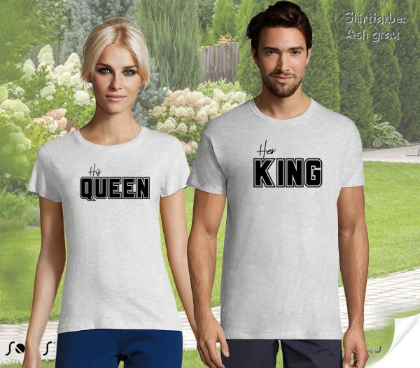 Party T-Shirt- Set für Paare - KING & QUEEN