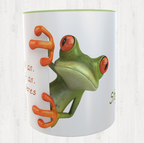 Frosch- Motiv- Kaffeetasse - Ganz anderes ​Level - inkl. Wunschname
