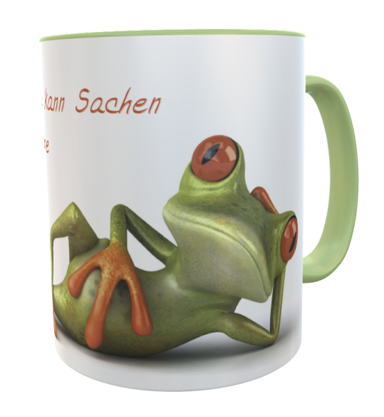 Frosch- Motiv- Kaffeetasse für den Mann mit Spruch inkl. Wunschname