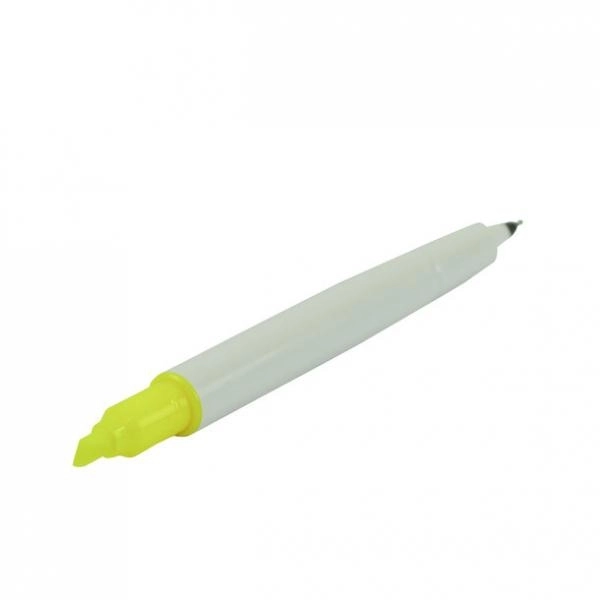 Doppel Stift - Fineliner / Neongelber Textmarker weiß